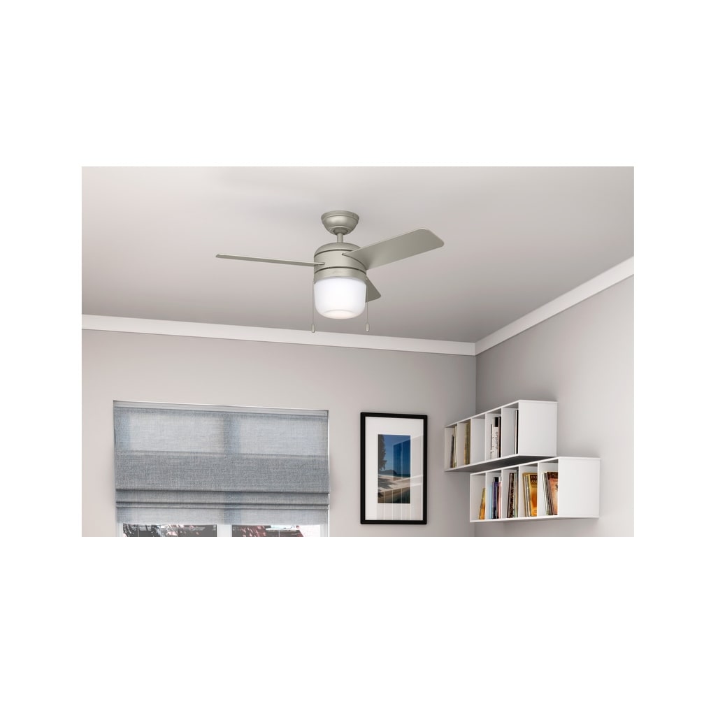 Hunter 42 Acumen Matte Nickel Ceiling Fan W Led Light Kit Pull Chain