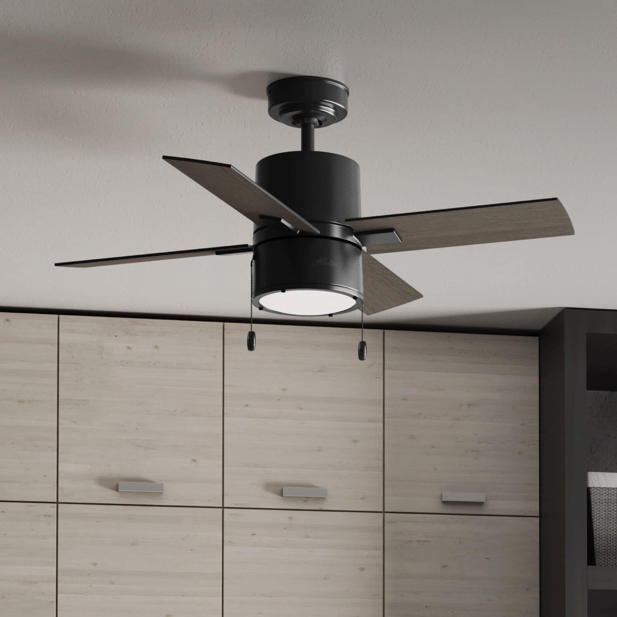 Hunter 42 Beck Brushed Nickel Ceiling Fan With Led Light Pull Chain