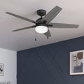 Hunter 44 Matte Black Ceiling Fan With Led Light Kit And Pull Chain