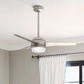 Hunter 48 Midtown Matte Nickel Ceiling Fan With Led Light Kit And Remote