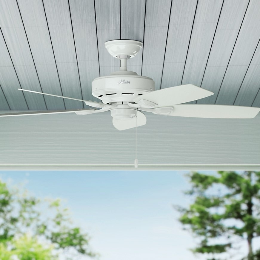 Hunter Sea Wind Collection White 48 Inch 5 White Plastic Blades Ceiling Fan