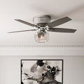 Hunter Fan 52 Bennett Brshd Nickel W 5 Gry Wlnt Lt Gry Oak Rev Blds Silver