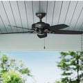 Hunter Fan Builder Elite 52 Inch Matte Black Ceiling Fan With 5 Matte Black Strained Oak Reversible Blades