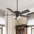 Hunter Fan 52 Crestfield Noble Bronze W 5 Gry Pine Gry Wlnt Rev Blds