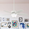 Hunter Fan Newsome Collection 52 Inch Fresh White With 5 Fresh White Light Oak Reversible Blades