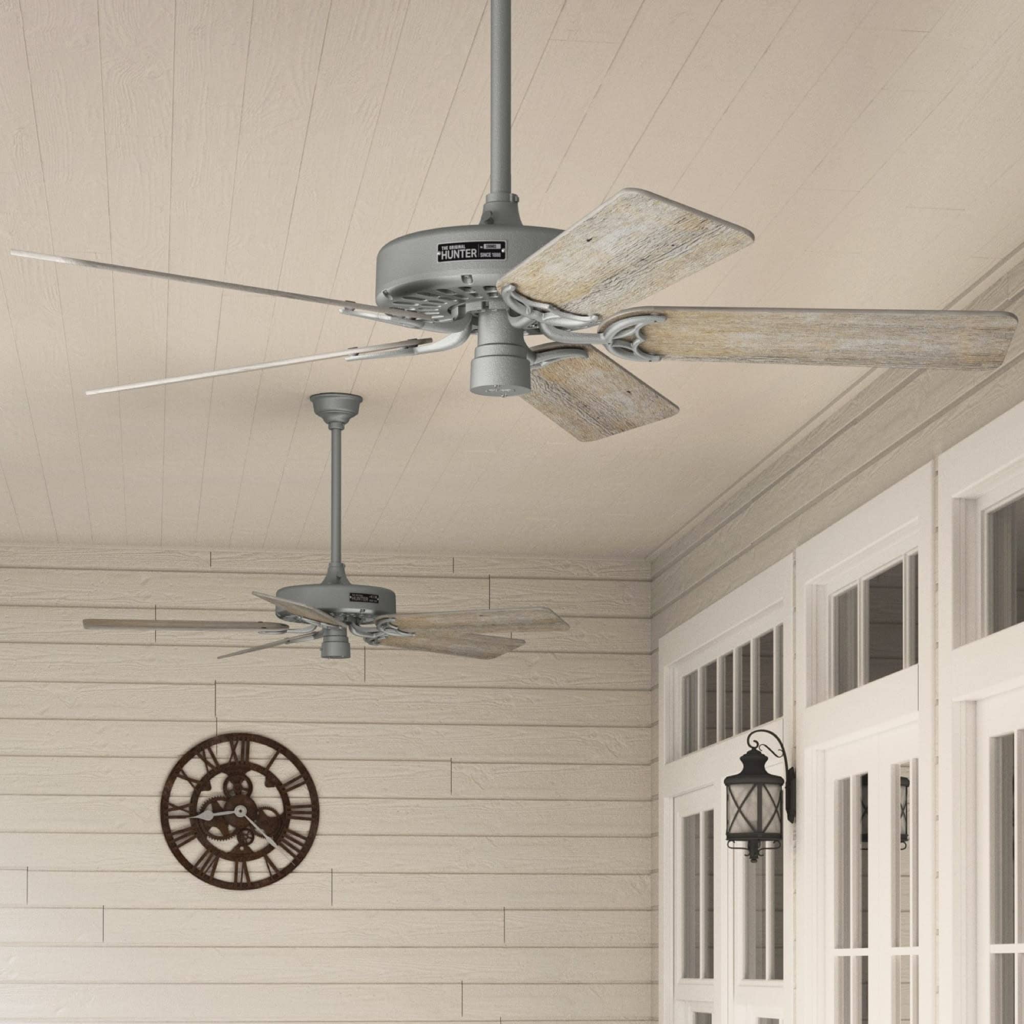 Hunter Original Fan 52 Inch Black Black Walnut And Oak Reversible 5 Blade Ceiling Fan