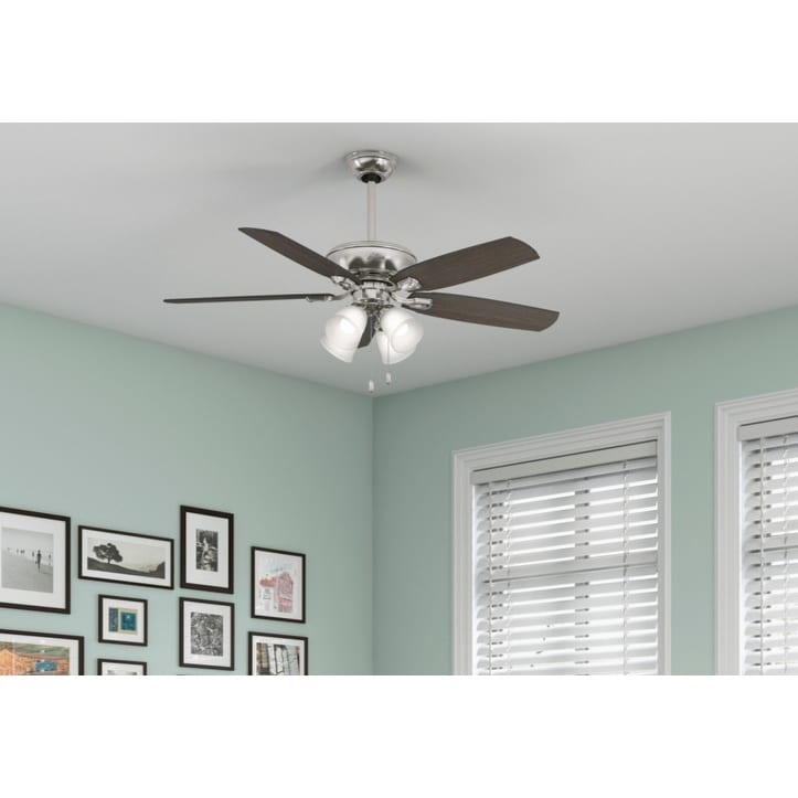 Hunter 52 Amberlin Ceiling Fan With Led Light Kit And Pull Chains
