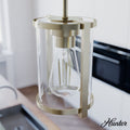 Hunter Astwood Collection Polished Nickel 1 Light Cylinder Pendant