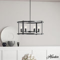 Hunter Astwood Collection Matte Black 6 Light Drum Chandelier