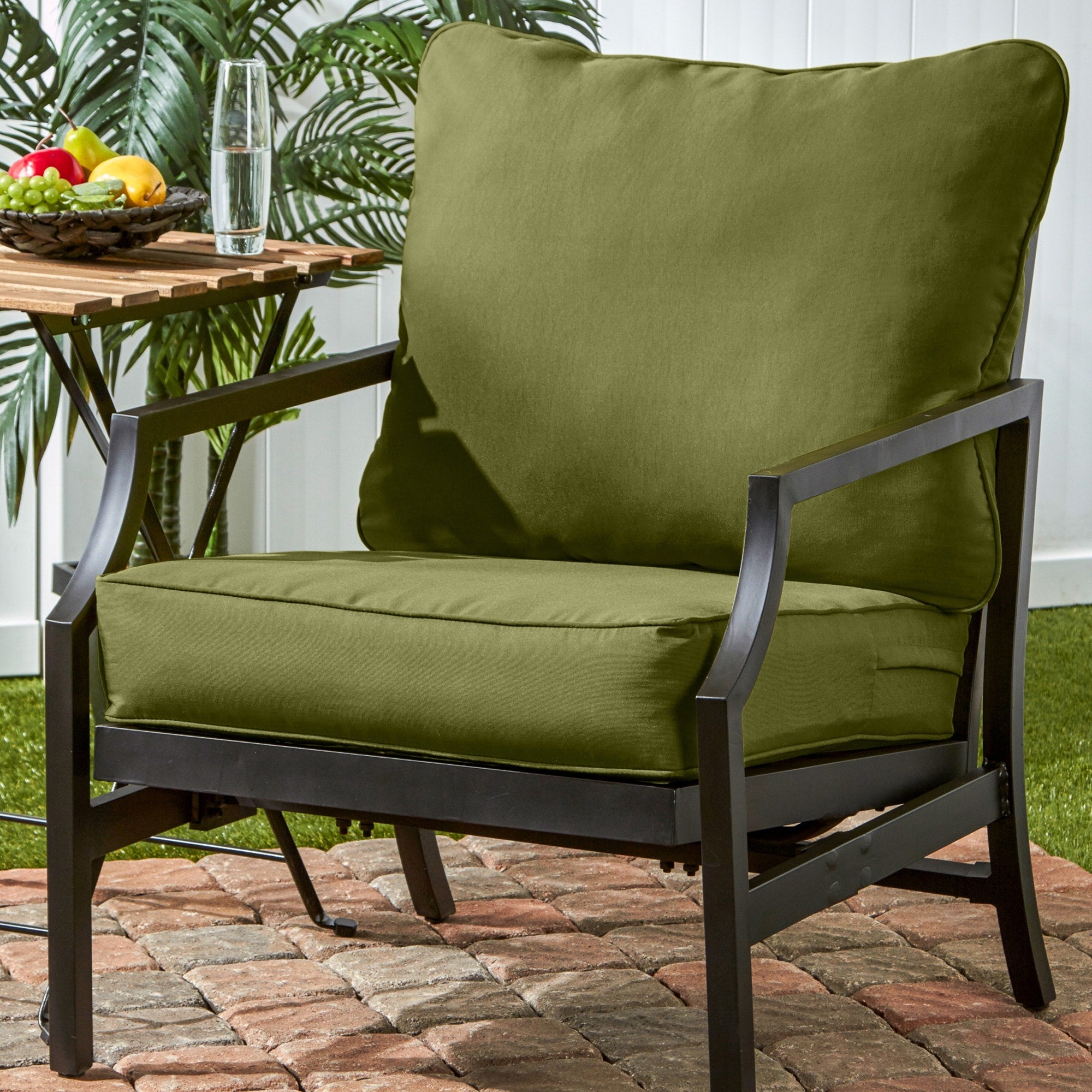 Hunter Green Outdoor 25 Inch X 47 Inch Deep Seat Cushion Set