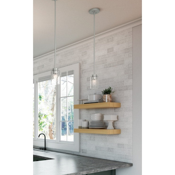 Hunter Hartland Collection Matte Silver 1 Light Jar Pendant