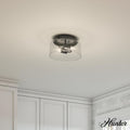 Hunter Hartland Collection Noble Bronze 2 Light Cylinder Flush Mount