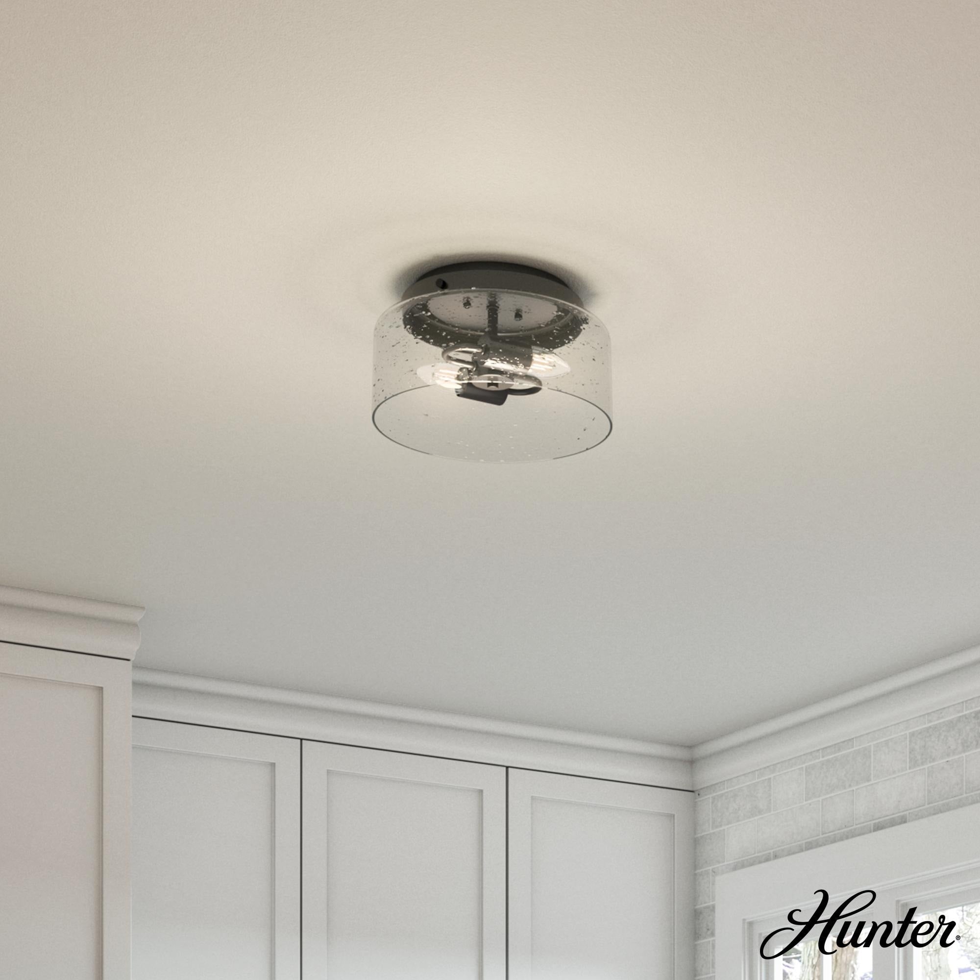 Hunter Hartland Collection Noble Bronze 2 Light Cylinder Flush Mount