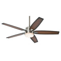 Hunter Windmere 54 Inch Ceiling Fan Wth Brushed Nickel Finish And Five Burnished Walnut Burnished Mahogany Veneer Blades