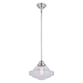 Vaxcel Huntley Satin Nickel Farmhouse Mini Pendant Schoolhouse Light