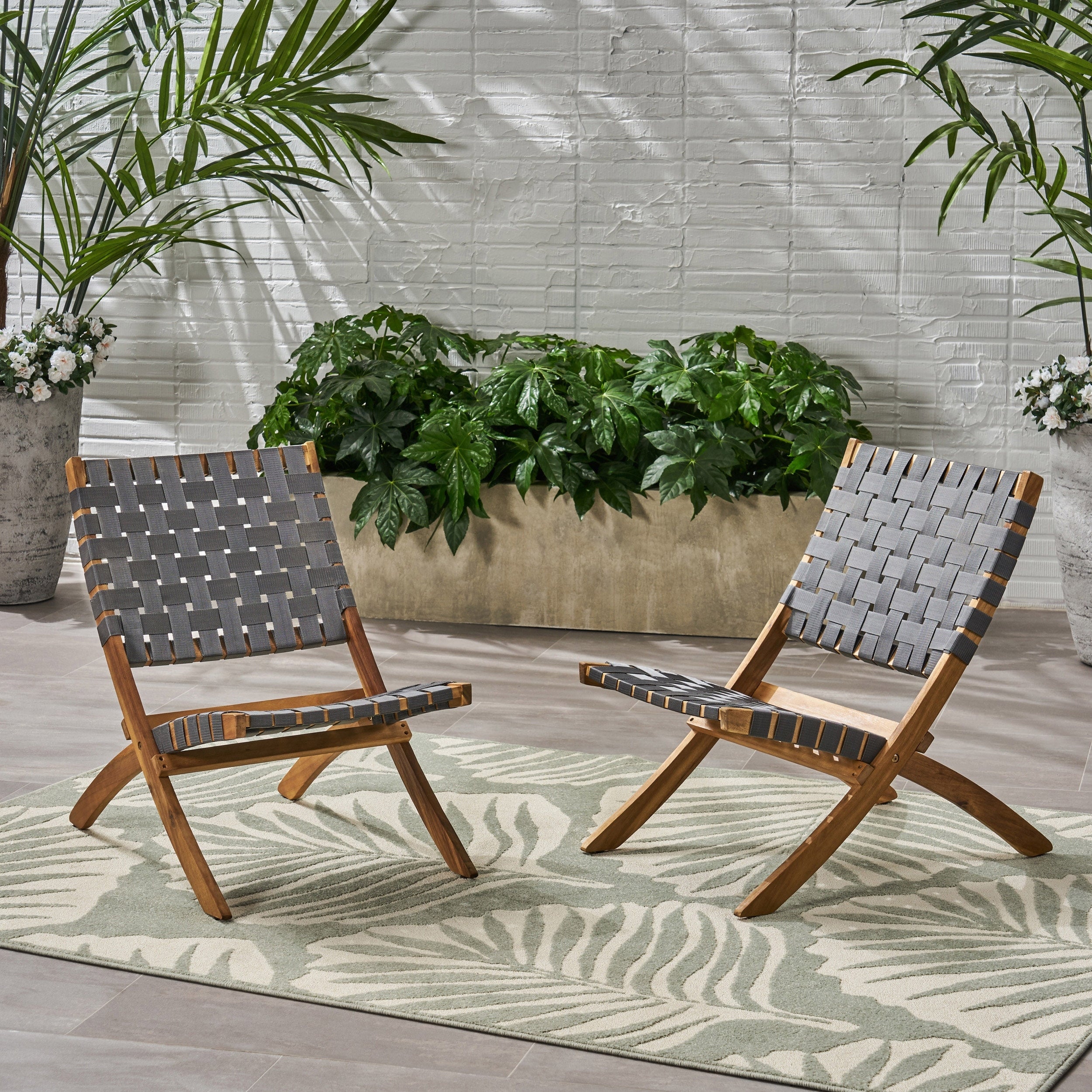 Huntsville Outdoor Acacia Wood Foldable Chairs Set Of 2 By Christopher Knight Home