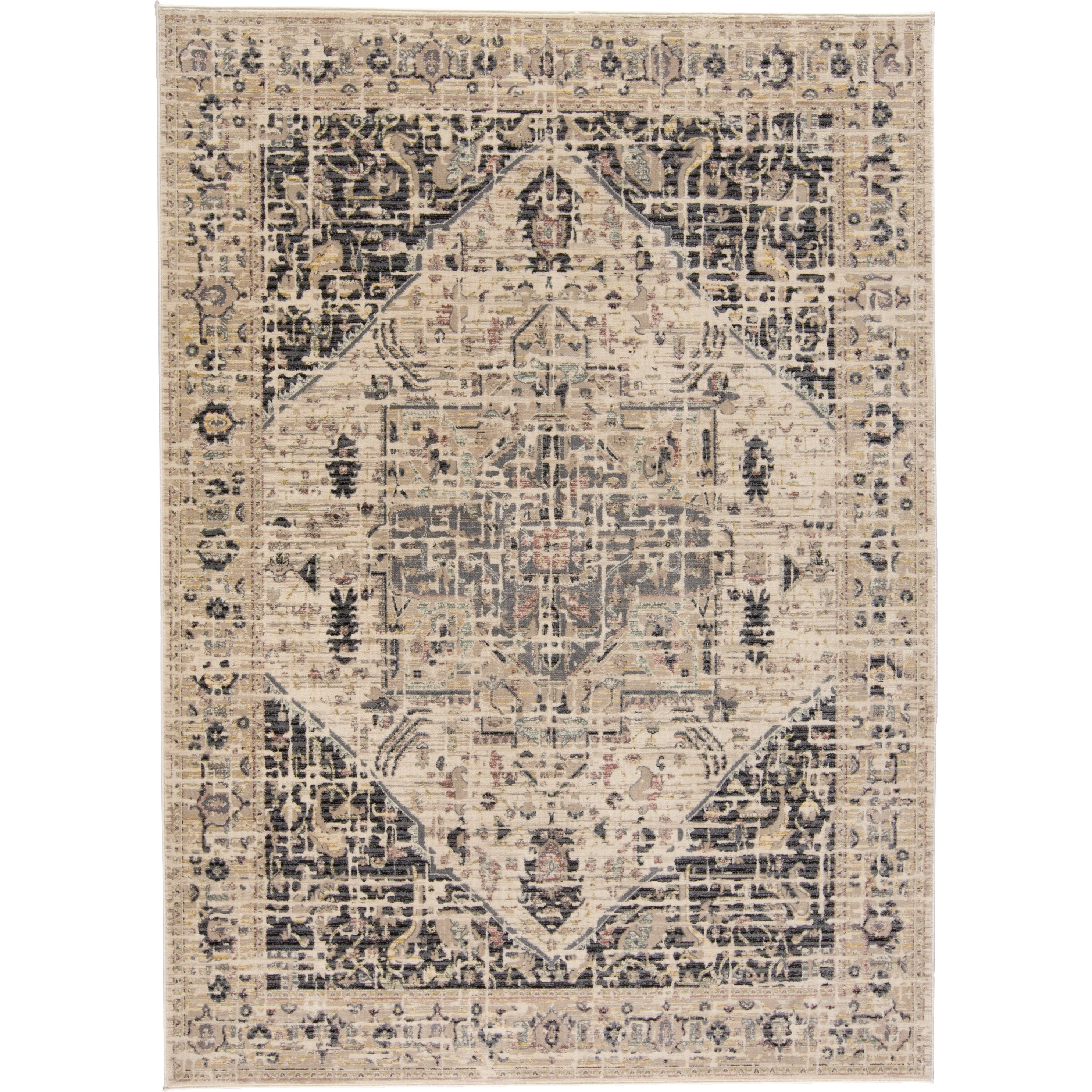 Grand Bazaar Huron Charcoal Beige Area Rug 710 X 106 710 X 106