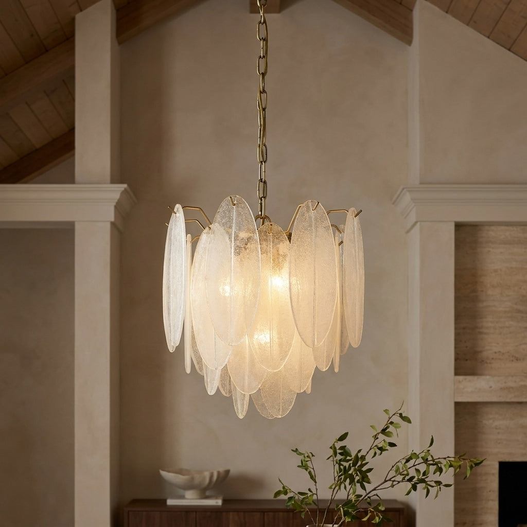 Hush 18 In Wide 4 Light Aged Brass Frosted Glass Pendant Light For Kitchen Island Dining Room Or Indoor Ceiling Fixture