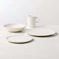 Hyacinth Oval White Serving Platter with Reactive Glaze