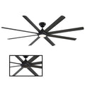 Hydra 96 Inch Eight Blade Indoor Outdoor Smart Ceiling Fan With Six Speed Dc Motor And Led Light.