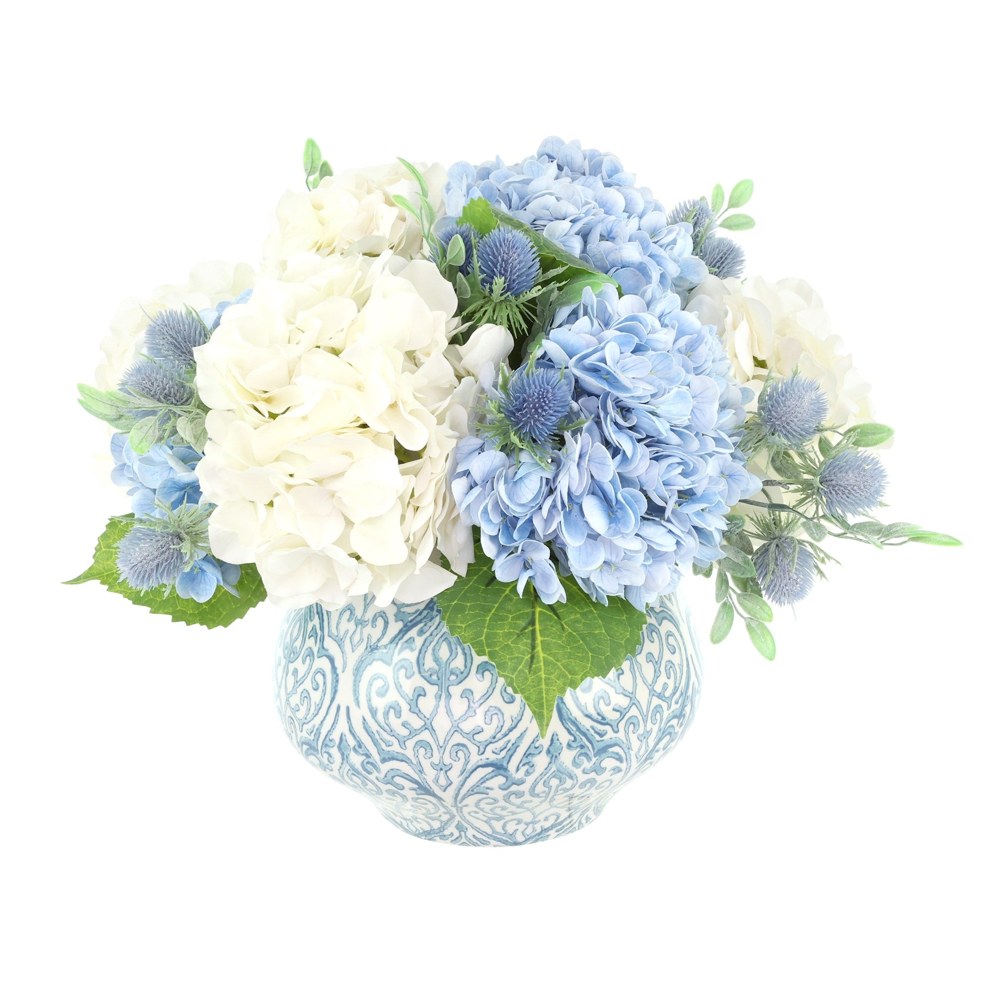 Hydrangea Centerpiece In Decorative Vase 16