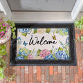 Hydrangea Butterfly Embossed Door Mat 30 X 18