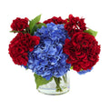 Hydrangeas In Glass Vase