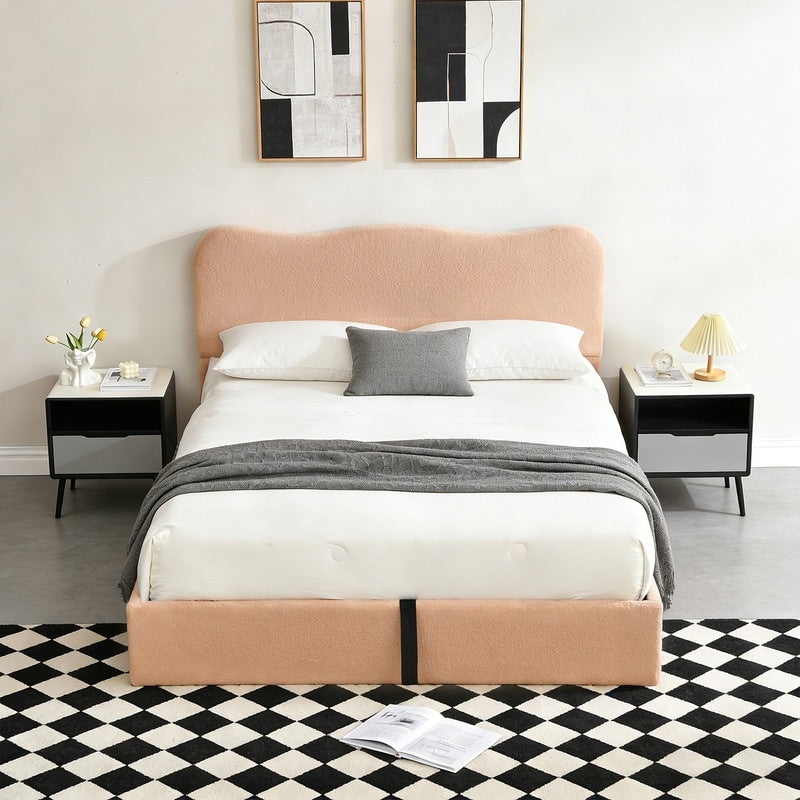 Hydraulic Lift Up Storage Upholstered Platform Bed