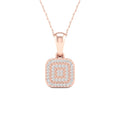 De Couer Igi Certified 10K Rose Gold 1 10Ct Tdw Diamond Halo Necklace Pink