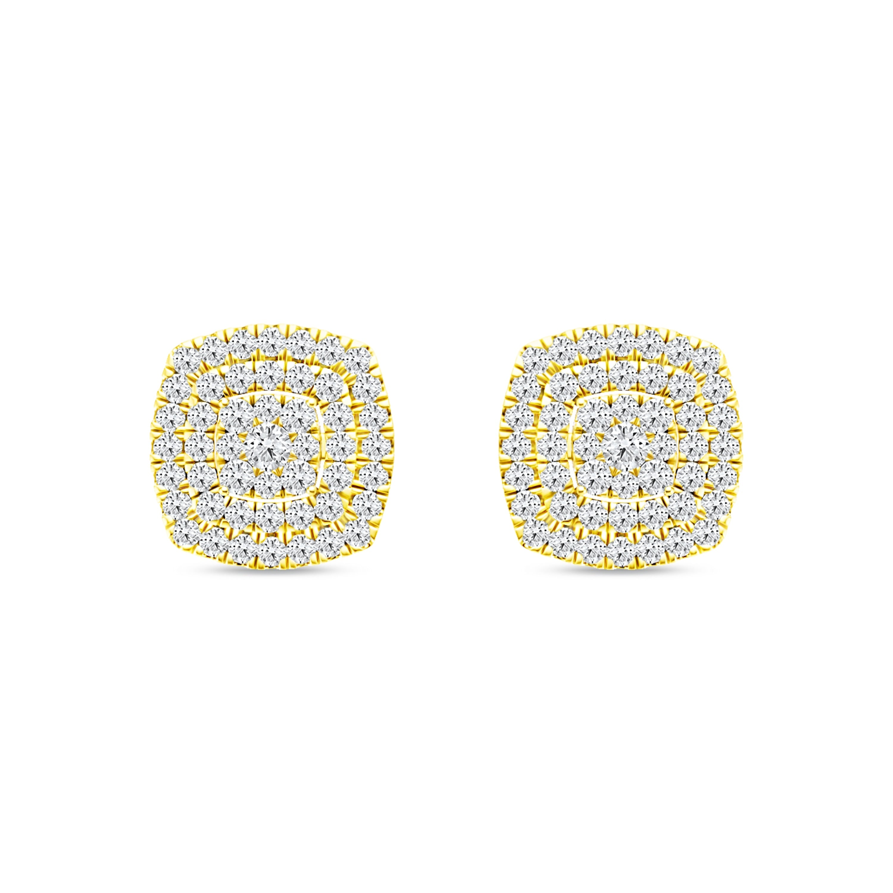 De Couer Igi Certified 14K Yellow Gold 1 2Ct Tdw Diamond Halo Earrings