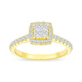 De Couer Igi Certified 10K Gold 1 2Ct Tdw Diamond Multi Stone Engagement Ring