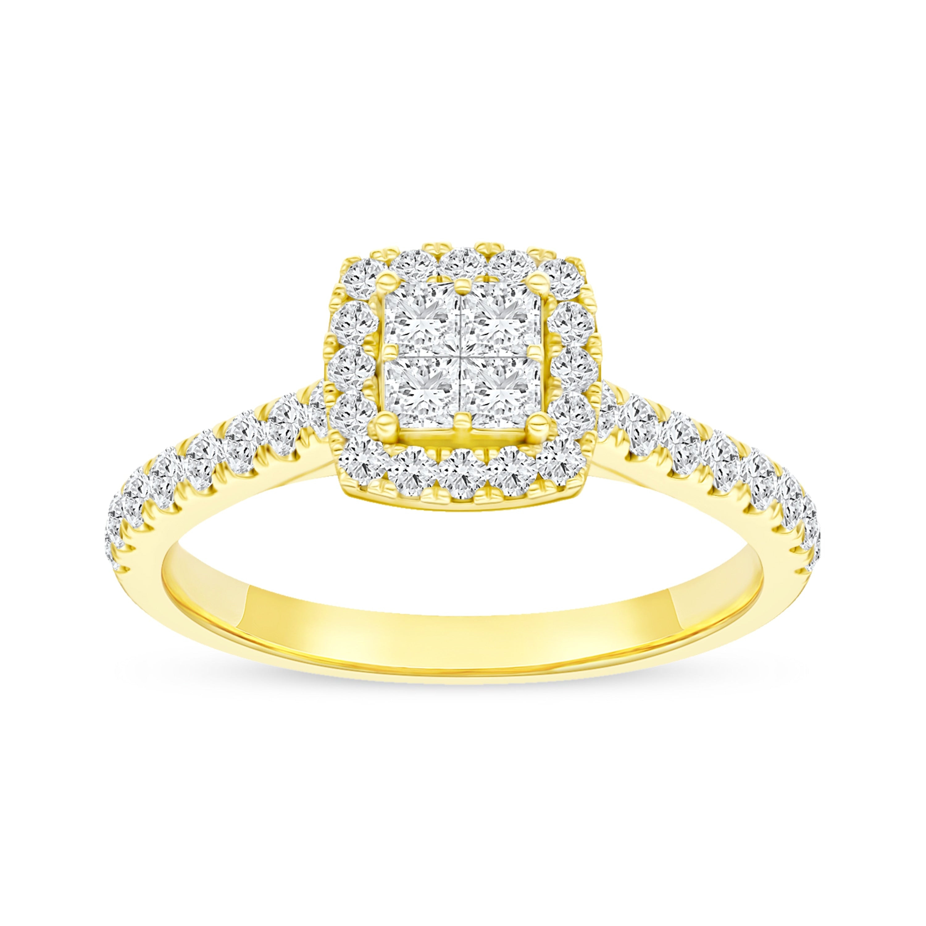 De Couer Igi Certified 10K Gold 1 2Ct Tdw Diamond Multi Stone Engagement Ring