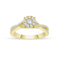 De Couer Igi Certified 10K Gold 1 2Ct Tdw Diamond Halo Engagement Ring
