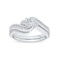 De Couer 14K White Gold 1 2Ct Tdw Diamond Three Stone Swirl Bridal Set
