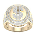 Igi Certified 1 3Ct Tdw Diamond Mens Ring In 10K Gold By De Couer
