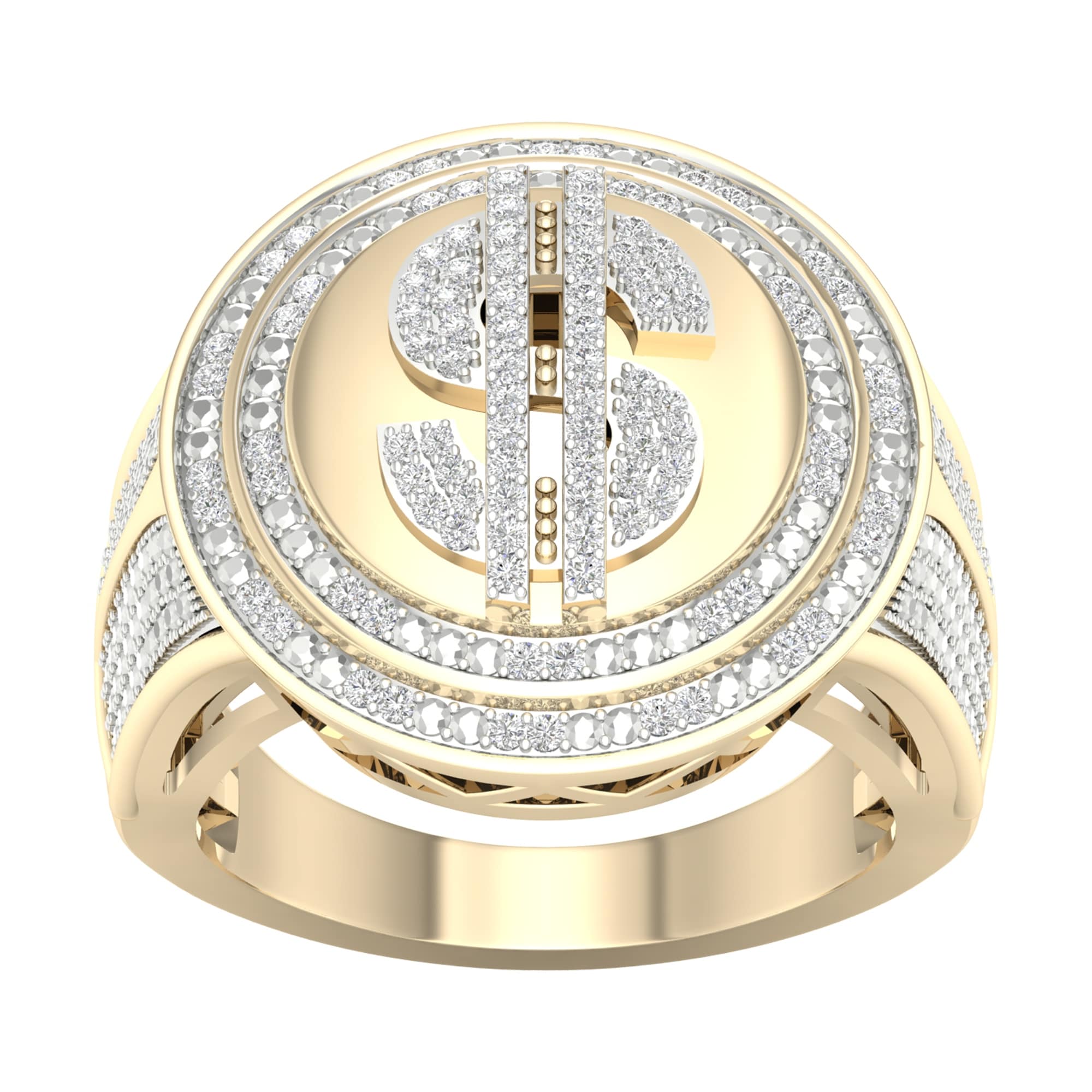 Igi Certified 1 3Ct Tdw Diamond Mens Ring In 10K Gold By De Couer