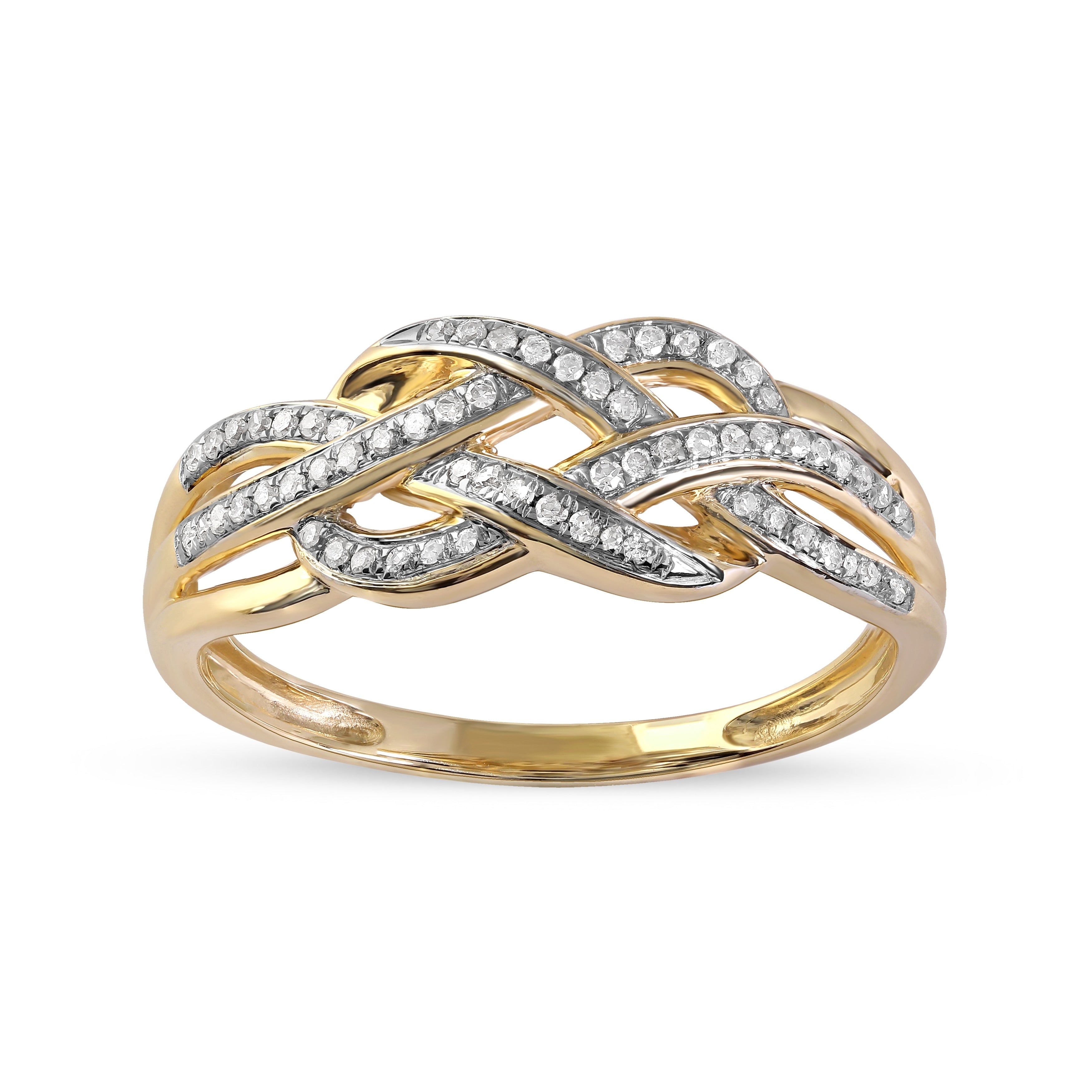 De Couer Igi Certified 10K Yellow Gold 1 5Ct Tdw Diamond Swirling Ring