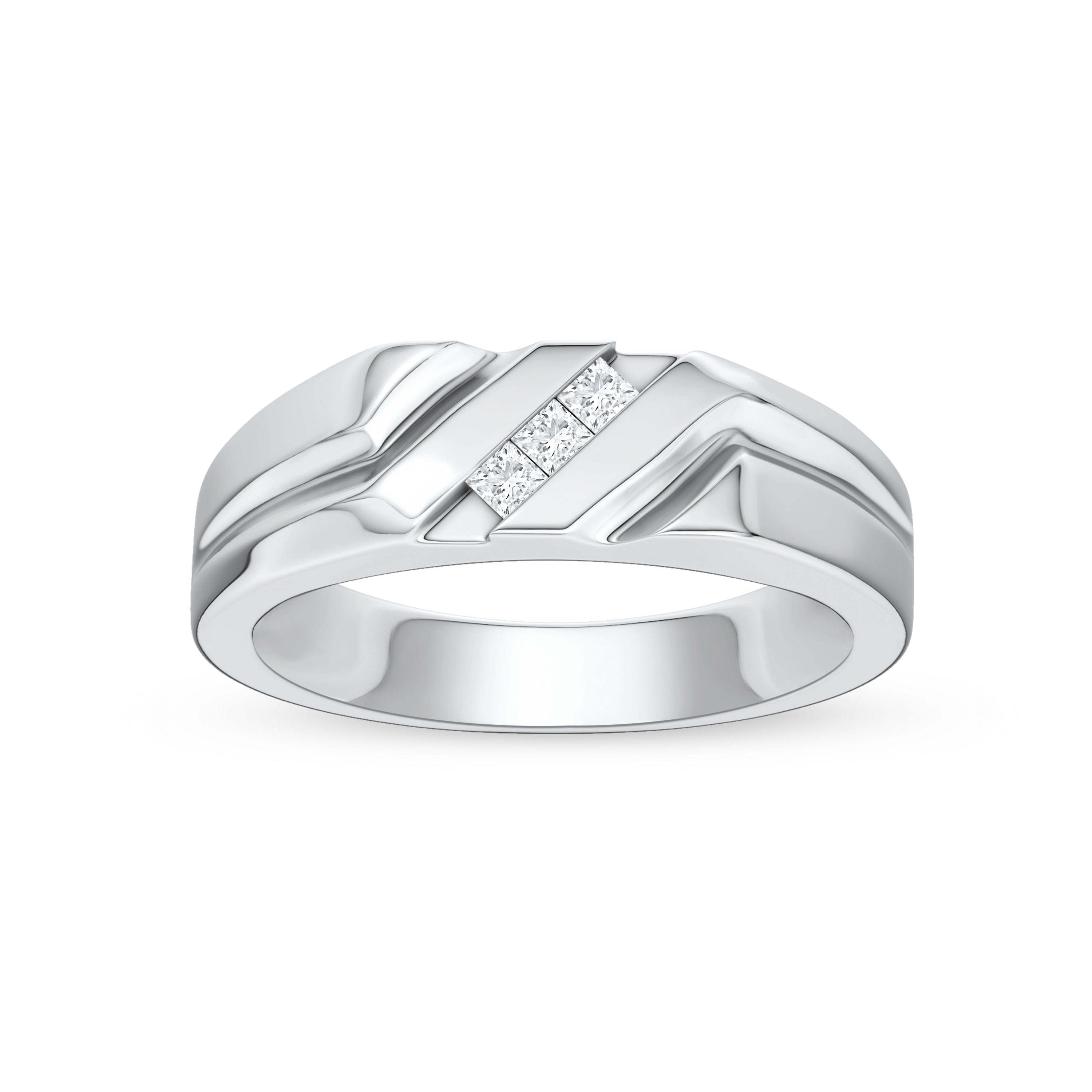 De Couer Igi Certified 14K White Gold 1 6Ct Tdw Mens Wedding Band