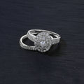 De Couer 1Ct Tdw Diamond Oval Frame Bridal Set White