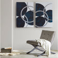 Porch Den Celestial Orbit Navy Gel Coated And Silver Foil Canvas 2 Piece Set