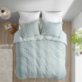 Ink Ivy Kara Aqua Cotton Jacquard Duvet Cover Set