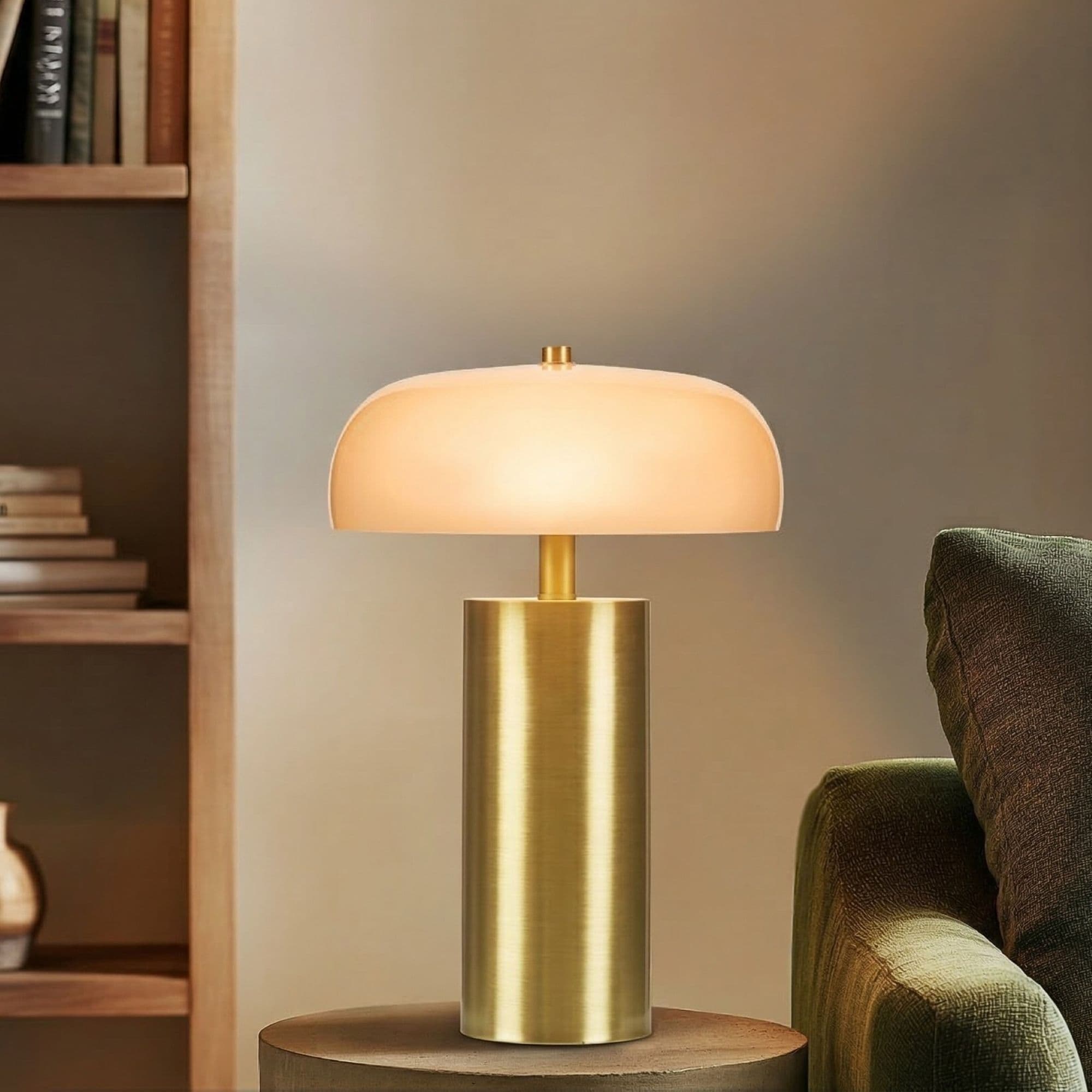 Ink Ivy Nilo Textured Ceramic Table Lamp With Fluted Fabric Shade N A