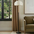 Ink Ivy Serin Textured Ceramic Floor Lamp With Fluted Fabric Shade N A