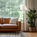 Ink Ivy Vesta Textured Ceramic Floor Lamp With Fluted Fabric Shade 60 H