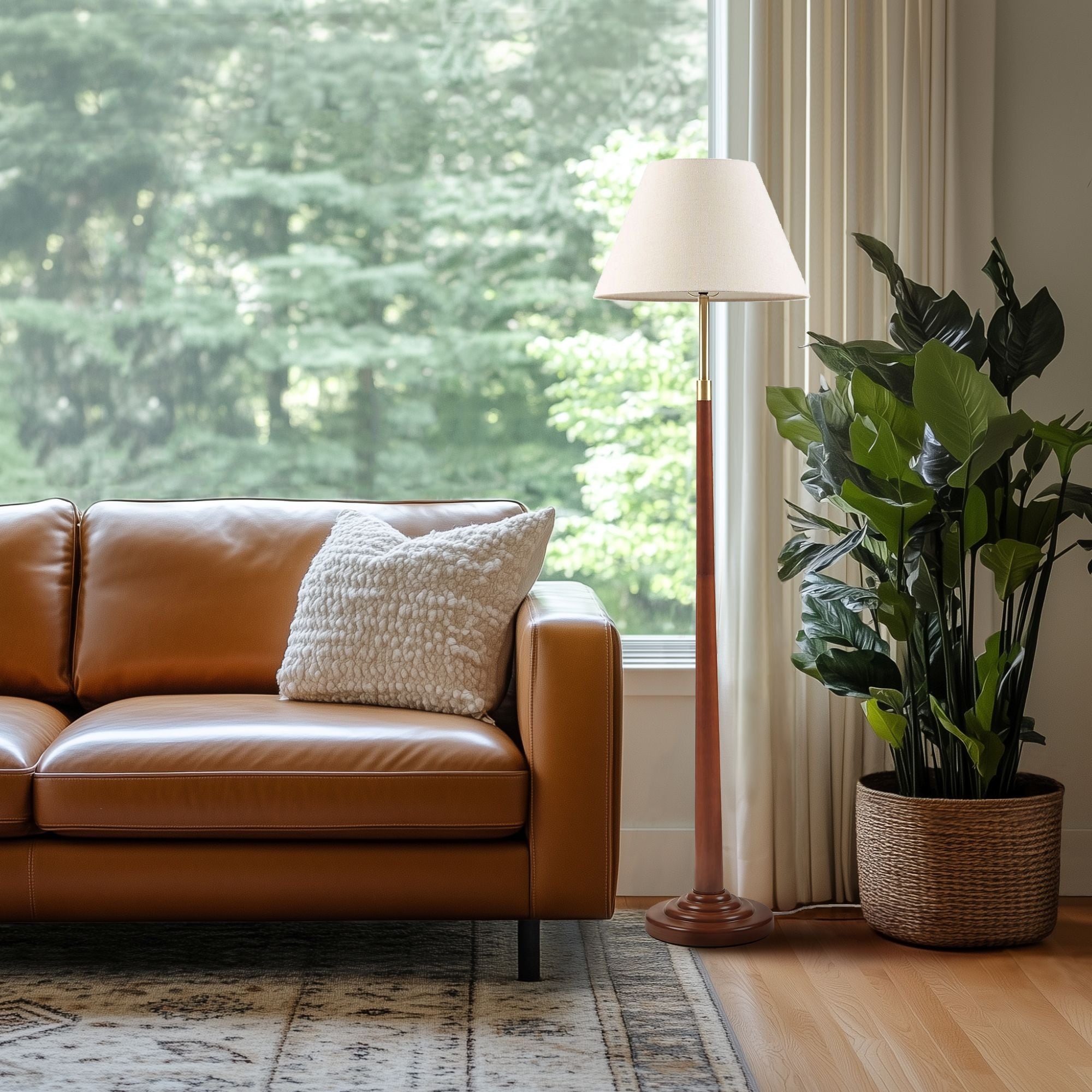 Ink Ivy Vesta Textured Ceramic Floor Lamp With Fluted Fabric Shade 60 H