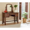 Osp Home Furnishings Modern Mission Bedroom Vanity And Mirror In Vintage Oak Finish