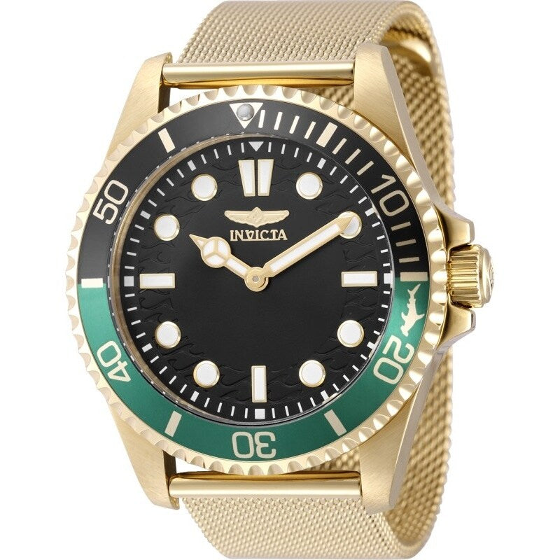 Invicta Mens 49692 Pro Diver Quartz 2026 Brass Dial Watch Black