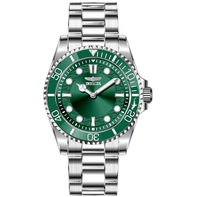 Invicta Mens 49695 Pro Diver Quartz Pc20S Brass Dial Watch Green