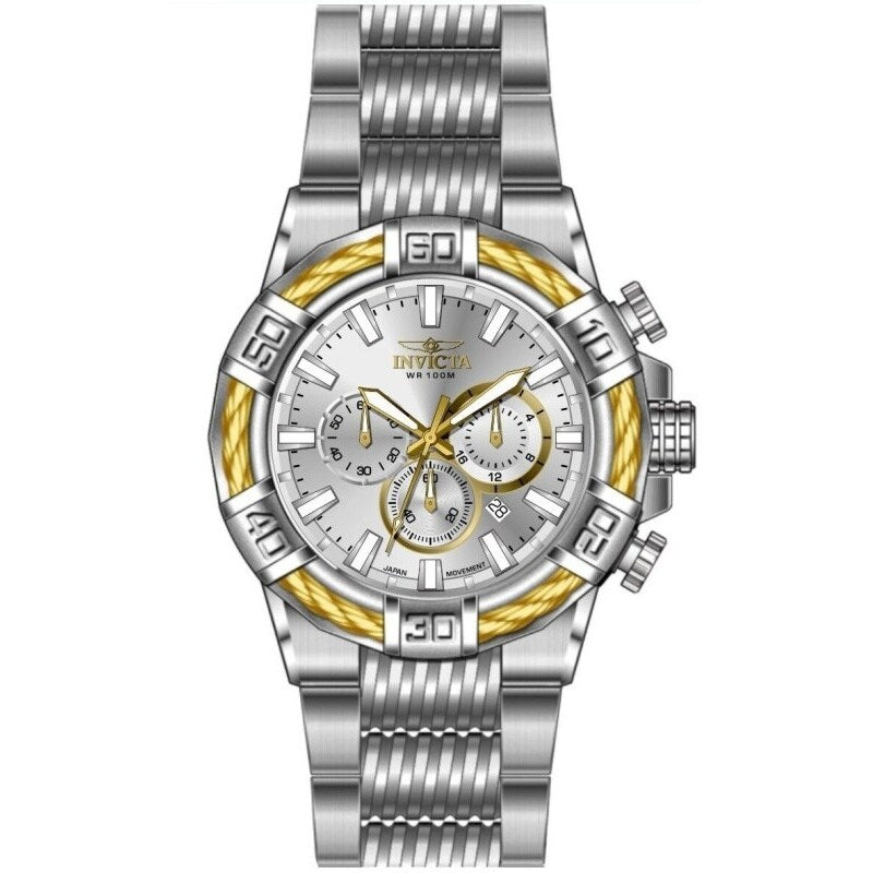 Invicta Mens 49901 Bolt Quartz Vd53 Brass Dial Watch Silver