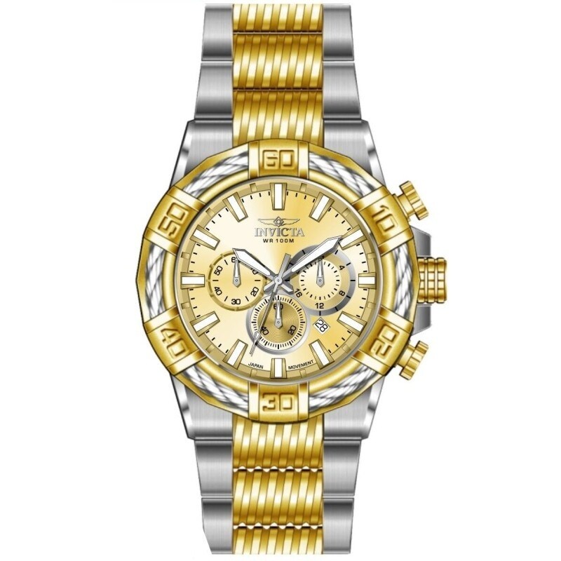 Invicta Mens 49902 Bolt Quartz Vd53 Brass Dial Watch Gold
